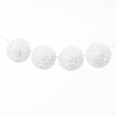 Elegant Fluffy White Garland for Weddings - 12 ft